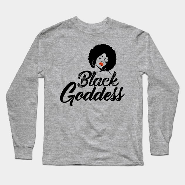 Black Goddess Due to Popular Demand Long Sleeve T-Shirt by jmgoutdoors